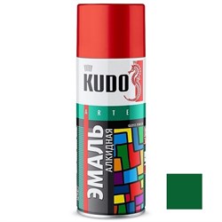 Краска-эмаль аэрозольная KU-1007 универсальная, алкидная, глянцевая, темно-зеленая, 520мл 20382