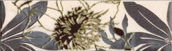 Бордюр Лиана 1 274961 7x25см, для плитки настенной керамической облицовочной, глянцевый, бежевый с рисунком листья - фото 30646