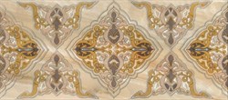 Плитка настенная керамическая декоративная облицовочная Декор Антарес 3/Antares 3 334463, 20x45см, глянцевая, бежевая с вензелем - фото 30652