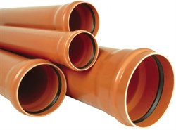 Труба канализационная 160x4.9x1000мм, наружная, полипропиленовая, оранжевая - фото 32227