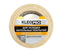 Лента/скотч KLEO PRO для укладки напольных покрытий, 38ммx25м, клейкая, двусторонняя, на тканевой основе, белая 27568 - фото 32656