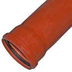 Труба канализационная 110x500мм, наружная, НПВХ, оранжевая - фото 33073
