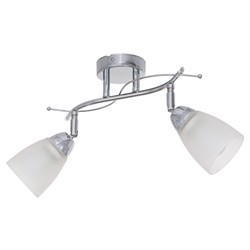 Люстра подвесная 2-рожковая 01615/2CR WT, диаметр 330мм, 2x40W, хром, белый 25917