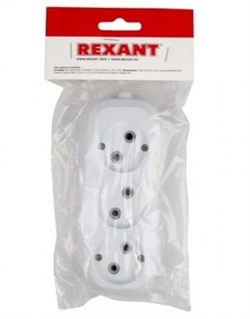 Колодка розеточная для удлинителя REXANT Эконом 11-8712, 10A, трехместная, белая 55732 - фото 34933