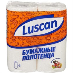 Полотенца бумажные LUSCAN, двухслойные, с тиснением, упаковка 2шт 54305