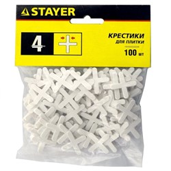 Крестики STAYER для кладки кафельной плитки, 4мм, упаковка 100шт 3645 - фото 35783