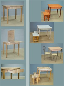 Стол обеденный раскладной, 1200(600)x800x740мм, ЛДСП 16мм, крышка цвет дуб, опора металлическая хром, с ящиком 60001