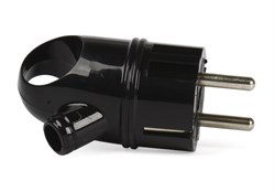 Вилка электрическая SmartBuy SBE-16-P03-b, 16А, 250В, угловая с ушком, с заземлением, черная - фото 40764