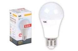 Лампа светодиодная IEK ECO LLE-A60-11-230-E27, А60, 3000К, 11Вт, 230В, Е27 - фото 41156