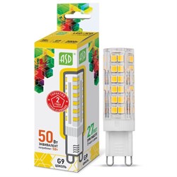 Лампа светодиодная ASD LED-JCD-standard, 3000К, 5Вт, 230В, 450Лм, G9 - фото 41200