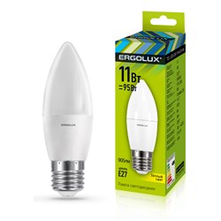 Лампа светодиодная Ergolux LED-C35-11W-Е27-3К, 11Вт, 180-240В, Е27 - фото 41246