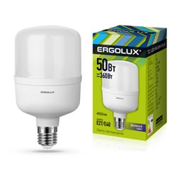 Лампа светодиодная Ergolux Ergolux LED-HW-50W-E40-6K, 50Вт, 180-240В, Е40 - фото 41260