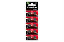 Батарейка для часов Camelion G4 BL-10 Mercury Free (AG4-BP10(0%Hg), 377A/LR626/177, алкалиновая/щелочная, дисковая 45283 - фото 42164