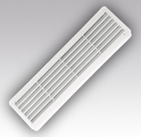 Решетка вентиляционная ЭРА 4513РП, 455х133мм, переточная, с жалюзи, пластиковая, бежевая - фото 42324