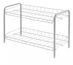Этажерка (подставка) для обуви напольная Nika ЭТ3/С, 660x280x440мм, 2 полки, до 20кг, металл, серый 61024 - фото 42426