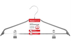 Вешалка-плечики MasterHouse Кэролин 60583, с антискользящим покрытием, металл, серый - фото 42748