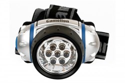 Фонарь налобный Camelion LED5310-7F3, 3 элемента питания R03 в комплекте, 7  светодиодов, 0.6Вт, 19Лм, 3 режима - фото 43478