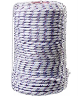 Шнур (фал) плетёный капроновый СИБИН 16-прядный, 8ммx100м, с капроновым сердечником, 1300кг - фото 45609