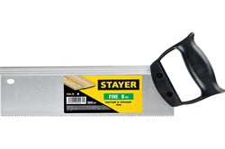 Ножовка STAYER Fine 1536-30, 300мм, для стусла с обушком, 8 TPI, прямой закалённый зуб, точный рез - фото 46686