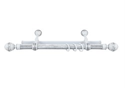 Карниз Валанс, 2-рядный, 2м, круглый для штор, белое серебро/патина, металлический, с наконечниками - фото 47090
