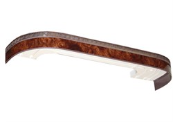 Карниз Греция, 3-рядный, 2.6м, багетный для штор, с поворотами, корень ореха, бленда 5см - фото 47108