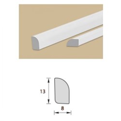 Штапик для отделки внутренних углов УвШ 8х13мм, 2.7м, ПВХ, белый - фото 47166