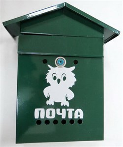 Ящик почтовый Домик №2 Сова, 350x240мм, зеленый, с замком - фото 48059
