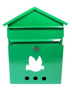 Ящик почтовый Домик Голубь, 350x240мм, зеленый, с замком - фото 48060