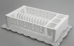 Сушилка для посуды Кружево М6283, 530x340мм, пластиковая, белая - фото 48833