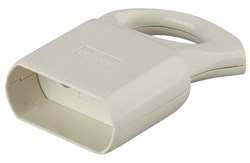 Розетка кабельная штепсельная Эра R1, 10А, с кольцом, угловая, без заземления, белая - фото 51689