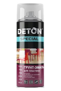 Грунт-эмаль DETON Special для пластика, черный, 520мл - фото 53087