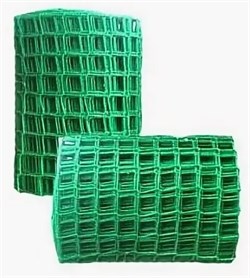 Сетка пластиковая, ячейка 35x40мм, высота 0.45м, зеленая, в рулоне 20м, на метраж - фото 53950