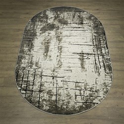 Ковер Квест 31101-45154 60х110см, овальный, серый с рисунком - фото 54887