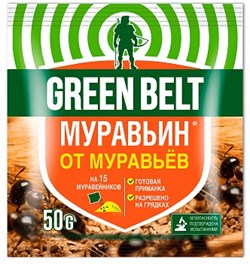 Средство Муравьин от садовых муравьев, 50г, пакет Грин Бэлт 01-119 52834 - фото 55225