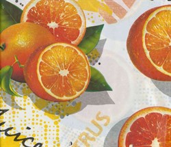 Клеенка столовая ПВХ Классика Апельсины 74/1, ширина 1.30м, с рисунком, на нетканой основе - фото 56034