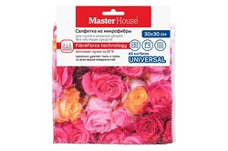 Салфетка для уборки MasterHouse 60160 Голландские цветы, 30x30см, микрофибра - фото 56362