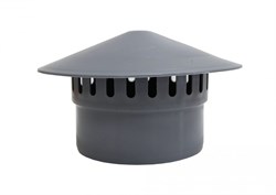 Зонт/дефлектор канализационный, диаметр 110мм, полипропилен, серый - фото 57512