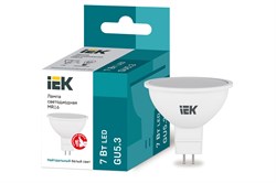Лампа светодиодная IEK ECO MR16 LLE-MR16-7-230-40-GU5.3, 7Вт, 230-240В, цоколь GU5.3 - фото 58629