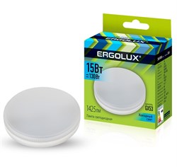 Лампа светодиодная Ergolux LED-GX53-15W-GX53-4K, 15Вт, 180-280В, цоколь GX53, 4500К 64994 - фото 58671