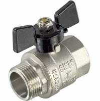 Кран шаровый TIM, 1/2дюйма, г/ш, бабочка, никель 60026