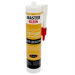 Клей монтажный (жидкие гвозди) Master Klein для декора, белый, 310мл, в картридже - фото 60315