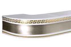 Карниз потолочный BroDecor Меандр, трехрядный, с поворотами, с блендой ПВХ, 2.4м, сатин/золото - фото 60446