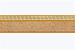 Карниз потолочный BroDecor Меандр, трехрядный, с поворотами, с блендой ПВХ, 2м, песок/золото - фото 60465