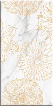 Декор настенный Березакерамика Briere Flower2, белый, 8х300х600мм, сорт 1 - фото 64039