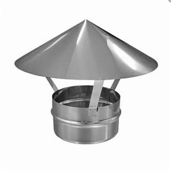 Зонт вентиляционный диаметр 130мм, нержавеющая сталь, (AISI 430/05мм) - фото 65382