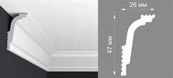 Плинтус потолочный экструзионный Экструзия Формат 06011D, 47x26x2000мм, пенополистирол, белый - фото 65729