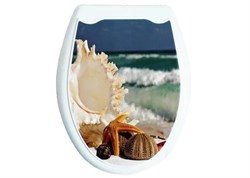 Сиденье для унитаза с рисунком Берег, жесткое 28140