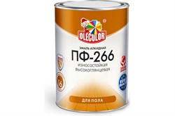 Эмаль для пола ПФ-266 OLECOLOR, алкидная, красно-коричневая, 0.9кг, глянцевая - фото 67222