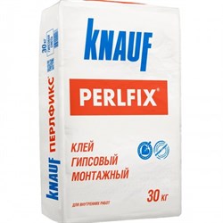 Клей для ПГП и ГКЛ Knauf Perlfix/Перлфикс, гипсовый монтажный, 30кг, серый - фото 67500
