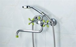 Смеситель для ванны LOFFREY LF82310G двухвентильный, с длинным изливом, зеленый - фото 69408